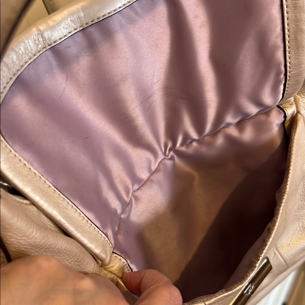 Coach Metallic Tan Shoulder Bag See Slight Callouts In Photos - Picture 7 of 14